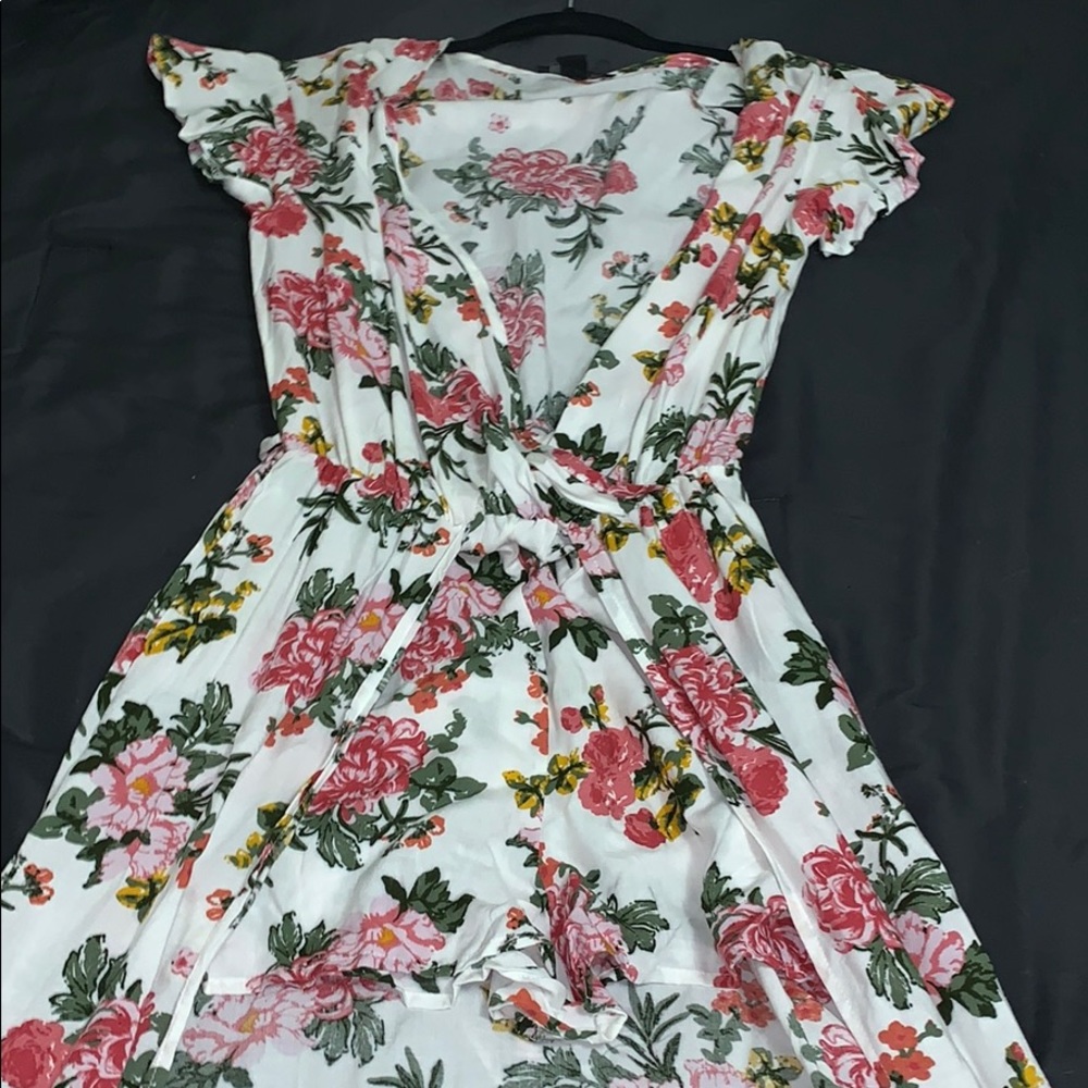 Floral white romper/dress